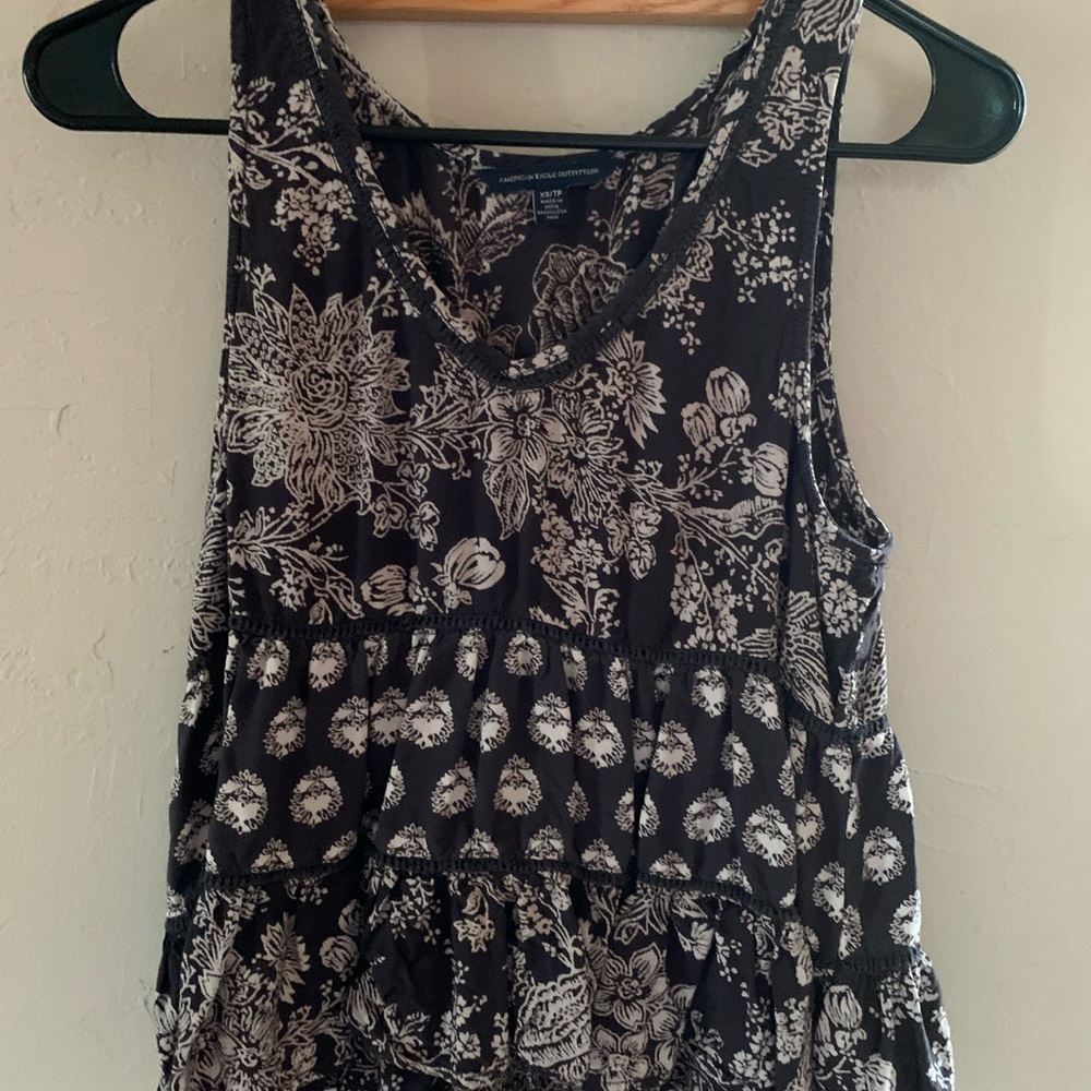 Black & White American Eagle Mixed Design Tank Top